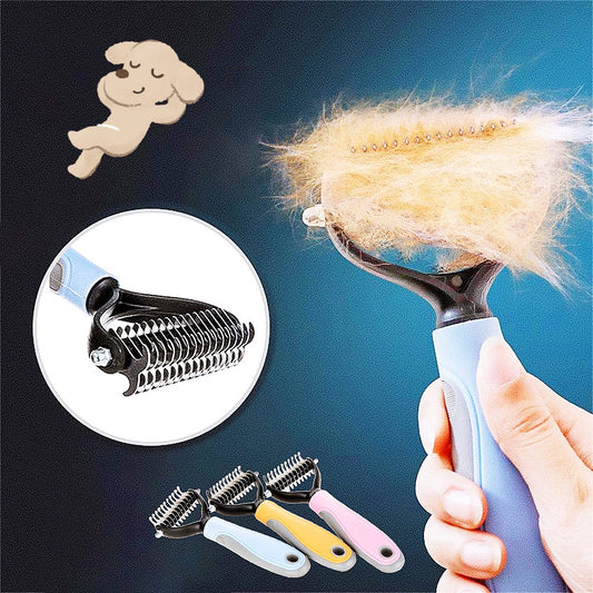 Double-Sided Pet Grooming Brush | Stainless Steel Hair Removal Comb