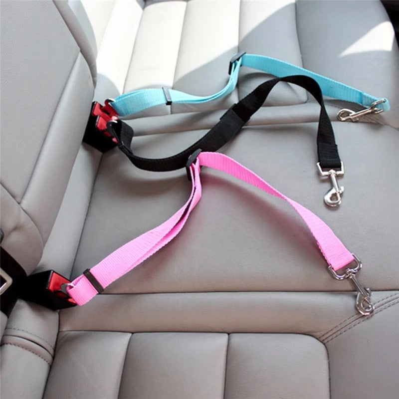 Adjustable Dog & Cat Car Seat Belt | Pet Safety Harness Clip