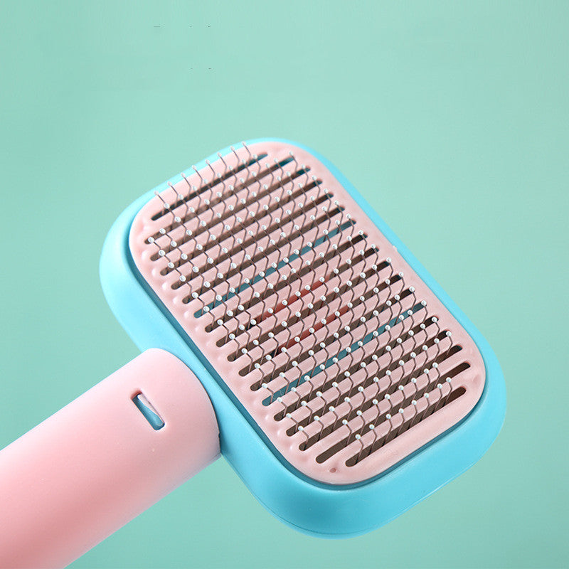 New Pet Cat Dog Hair Self Cleaning Brush Hair Massage Stainless Steel Comb