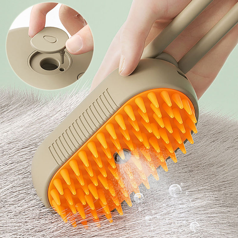 3-in-1 Electric Pet Steam Brush | Cat & Dog Grooming & Hair Removal