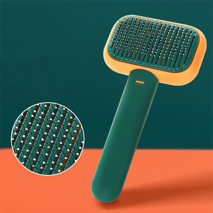 New Pet Cat Dog Hair Self Cleaning Brush Hair Massage Stainless Steel Comb