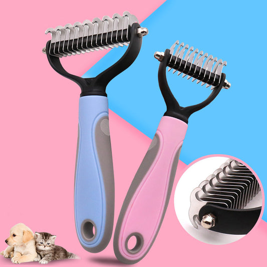 Double-Sided Pet Grooming Brush | Stainless Steel Hair Removal Comb