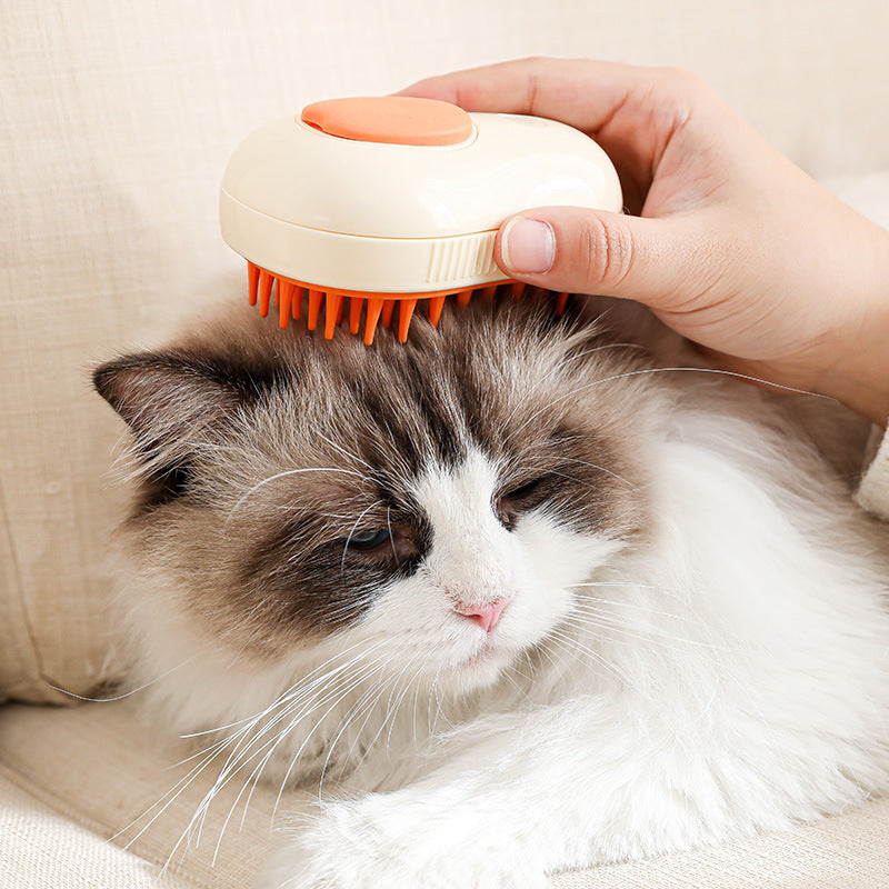 Steamy Cat Brush Cat Dog Grooming Comb Electric Self Cleaning