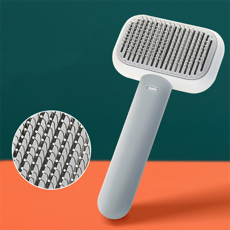 New Pet Cat Dog Hair Self Cleaning Brush Hair Massage Stainless Steel Comb