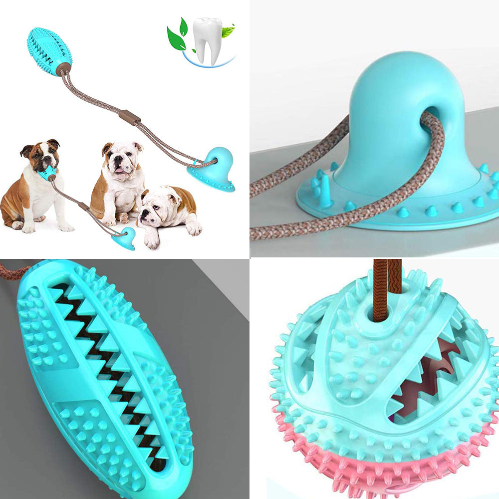 Silicone Cat & Dog Tug Toy | Suction Cup Interactive Chew Ball
