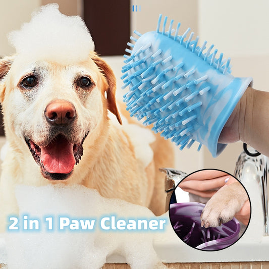 Portable Pet Paw Washer | 2-in-1 Dog Foot Cleaning Brush Cup