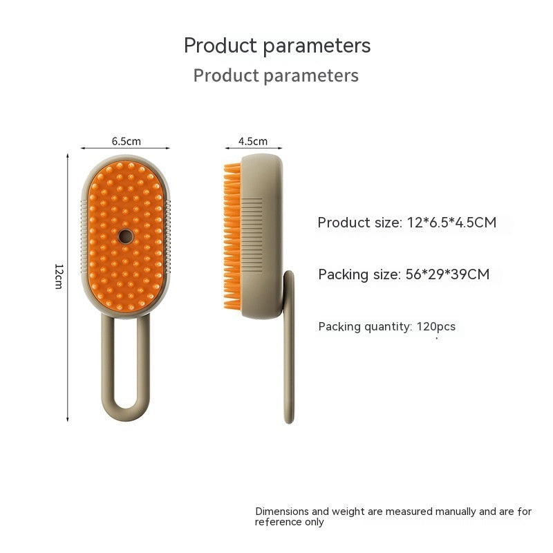 3-in-1 Electric Pet Steam Brush | Cat & Dog Grooming & Hair Removal