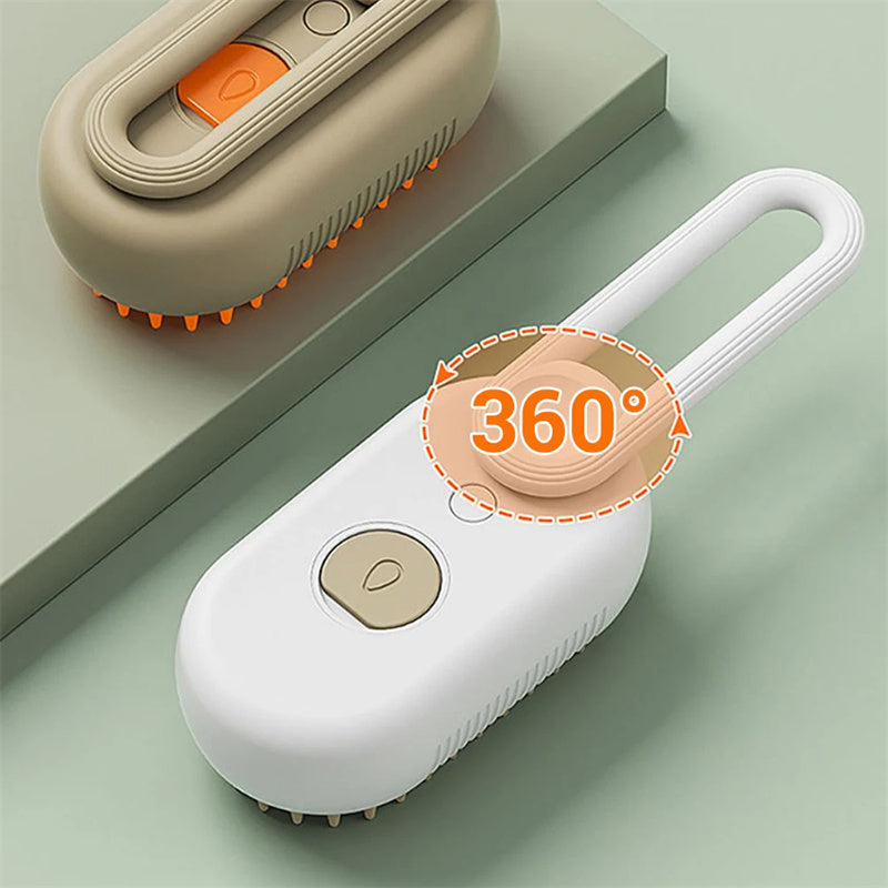 3-in-1 Electric Pet Steam Brush | Cat & Dog Grooming & Hair Removal